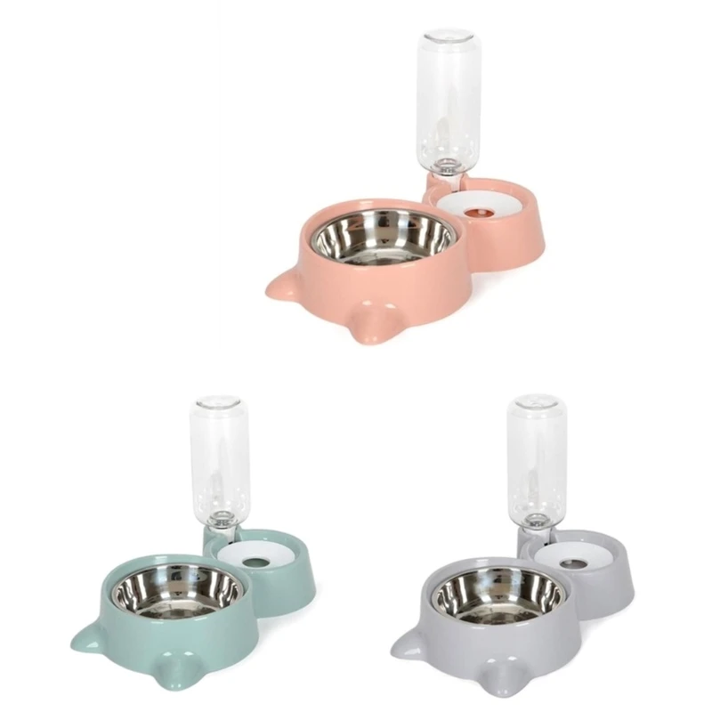 

Pet Feeder Waterer Set Dog Water Bowl Gravity Fill Water Bottle Dispenser