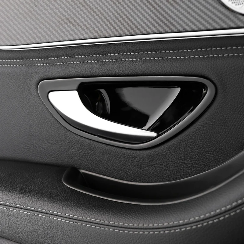 Глянцевая черная накладка на дверную ручку автомобиля чашу для Mercedes Benz C E GLC Class W205