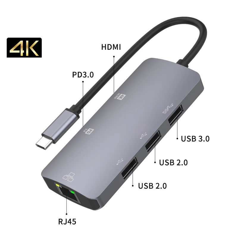Многофункциональная док-станция для Mac OS /Windows/Linux/Android/IOS Type-C в HDMI адаптер USB 3 0 4K -