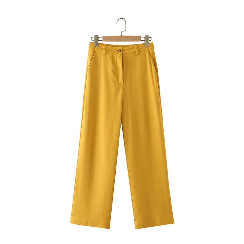 

Spring and autumn women's casual solid color straight-leg pants