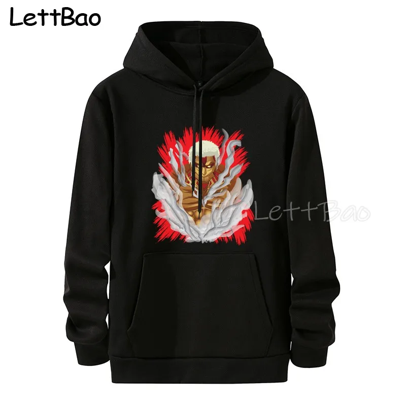 

Толстовка мужская с капюшоном и принтом «атака на Титанов»