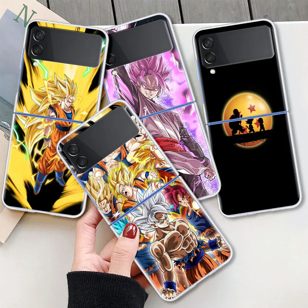 

Son Gokus Dragon ball Fundas Phone Case For Samsung Galaxy Z Flip 3 5G Transparent Hard Cell Cover ZFlip 3 Clear Celular PC Capa