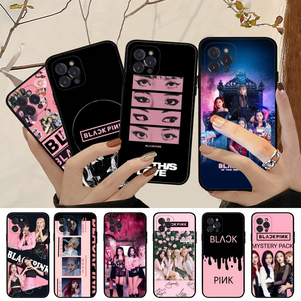 

BLACK-p-pink kpop Phone Case For iPhone 14 11 12 13 Mini Pro XS Max Cover 6 7 8 Plus X XR SE 2020 Funda Shell