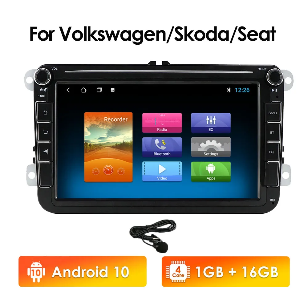 Автомагнитола для VW Polo Sedan 5 Golf Passat B6 CC Skoda Octavia Seat Tiguan Jetta Beetle 2 Caddy стереоплеер 8