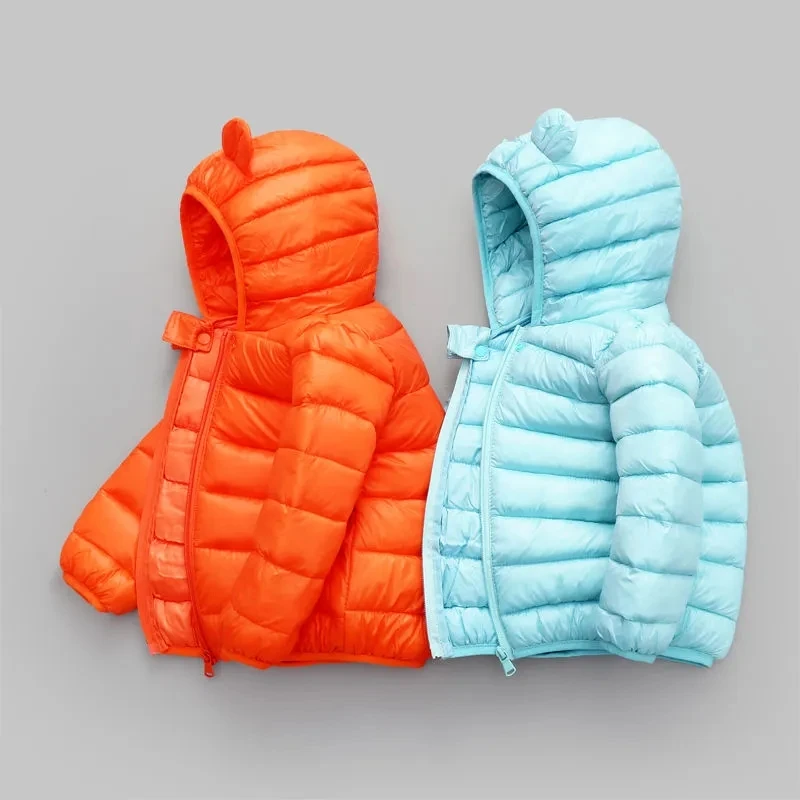 

Children's Down Jacket Thickened Warm Autumn and Winter Coat Boys and Girls Down Cotton Coat Baby Hooded Top