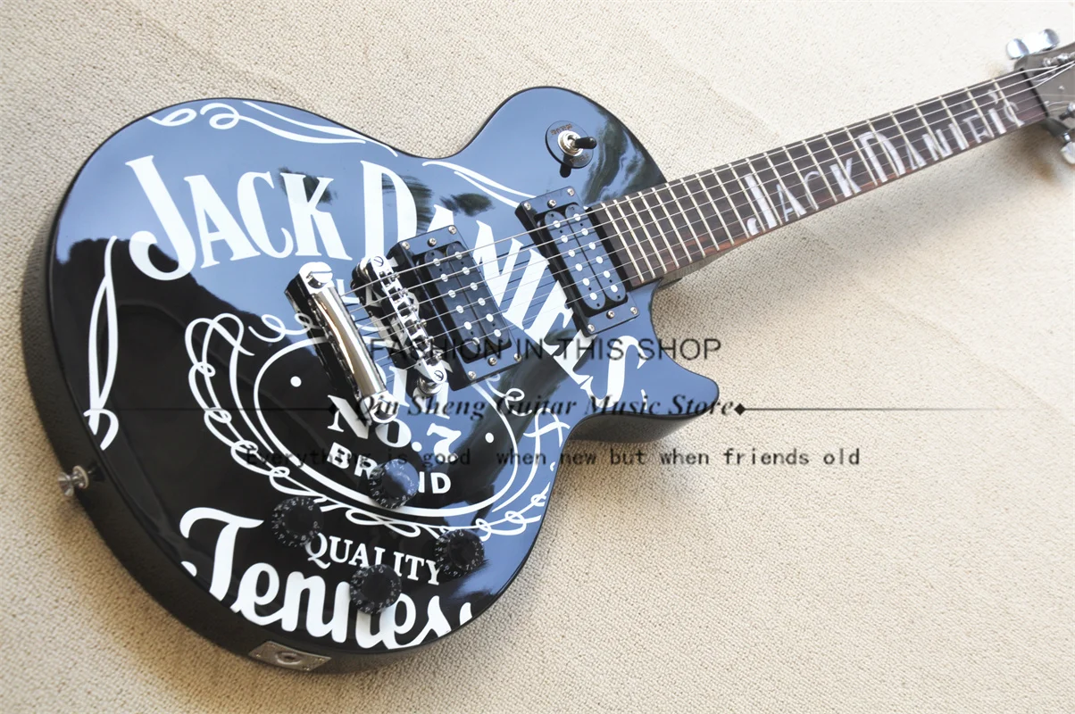 

Jack Electric Guitar, Black Guitar, Fixed Bridge, Rosewood Fingerboard,HH Pickups,Chrome Buttons