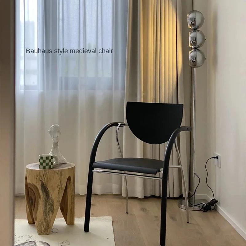 Designer Dining Chair Net Red Chair Scandinavian Simple Leisure Chair Iron Backrest Chair Retro Armchair