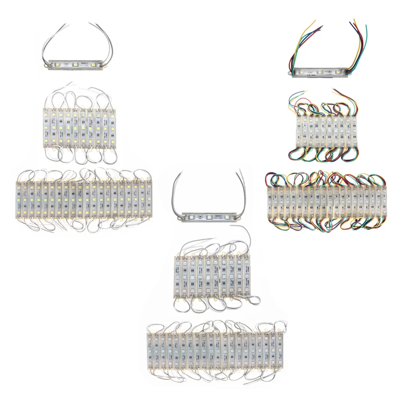 

1*10pcs 5050 SMD 3 LED Module LED Strip String Light Waterproof DC 12V warm white