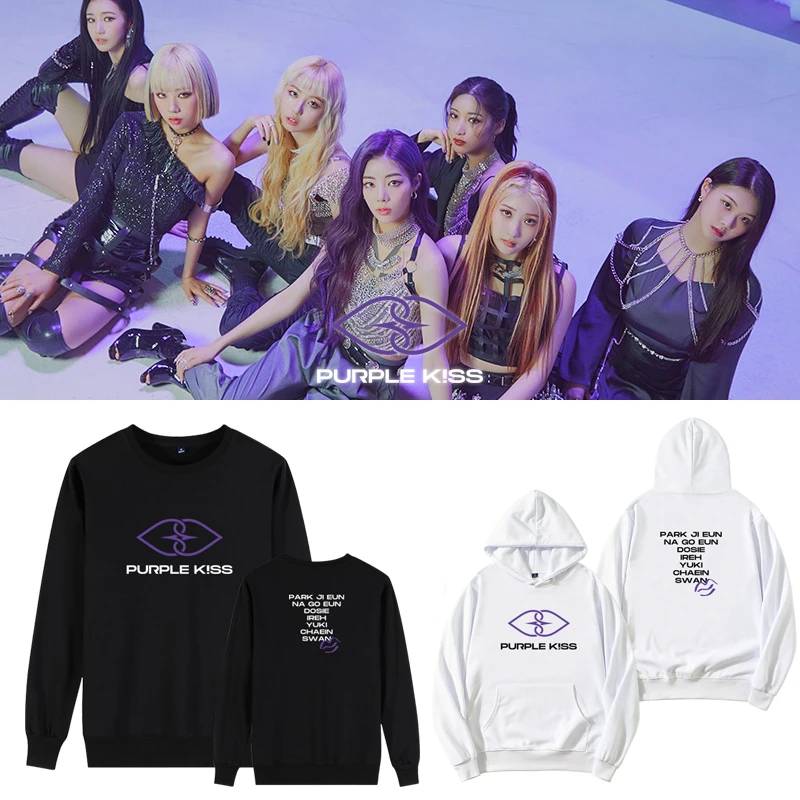 

Kpop PURPLE KISS альбом одинаковый яркий принт Повседневный Топ куртка для женщин и мужчин