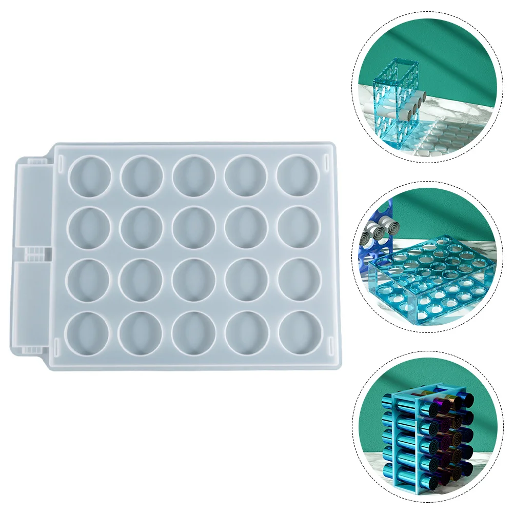 

Molds Vinyl Holder Organizer Rack Silicone Resin Storage Epoxy Roll Organizers Lipstick Display Painting Makeup Oil Essential