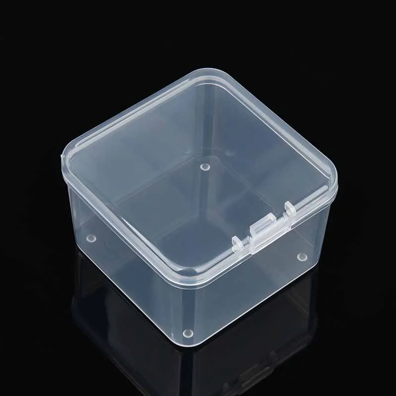 

Прозрачный Полупрозрачный пластиковый чехол 55x55x35 мм из полипропилена для хранения ювелирных изделий, контейнер, серьги, кольца, бусины, сбо...