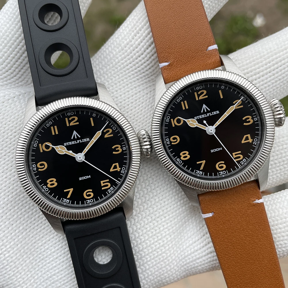 STEELFLIER SF741 Pilot сапфировый Кристалл Swiss C3 светящийся 20 бар Водонепроницаемый