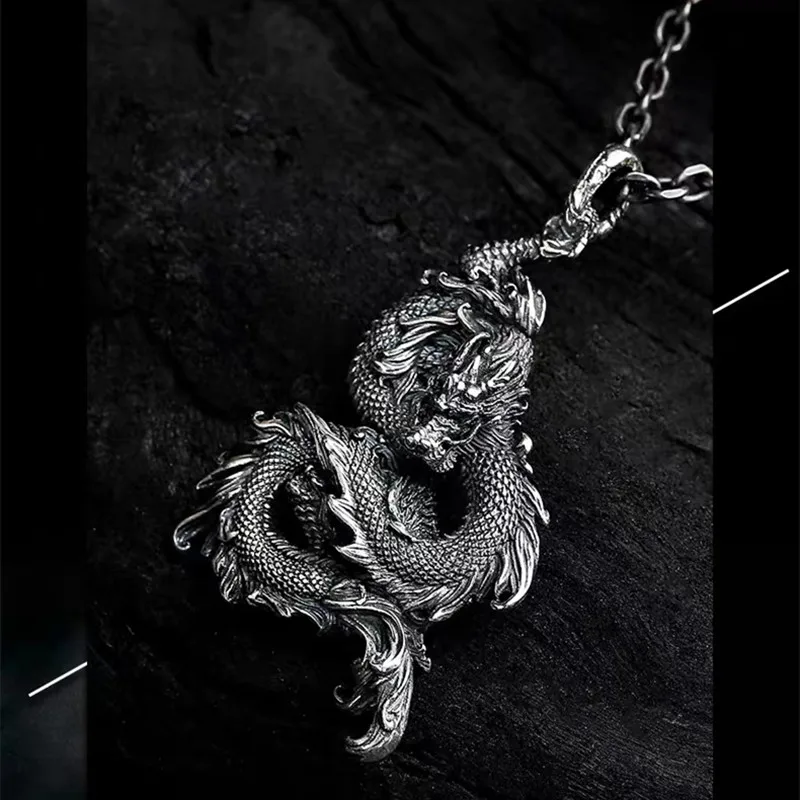Китайское ожерелье с подвеской в этническом стиле ветер Дракон Мужские Модные