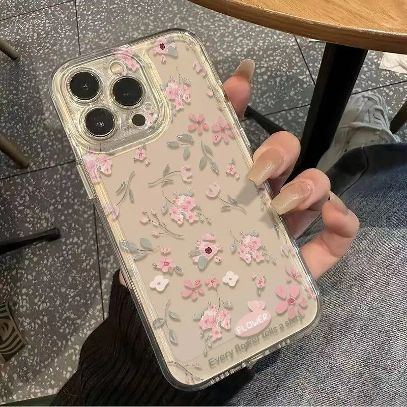 Фото Чехол с цветком персика для OPPO Reno 12F 11F 10 5G 6 8 11 12 Pro Reno 7 4G 5 6 Lite 8T A58 A78 A79 A98 5G Floral Clear Cover №5