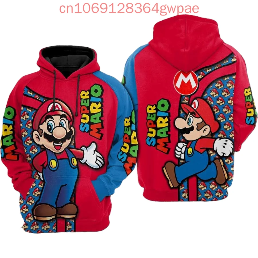 Толстовка с 3D принтом Супер Марио мужская и женская повседневная толстовка