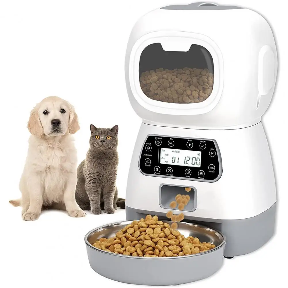 

Pet Feeding Recording Kitten Puppy Automatic Food Dispenser for Cat