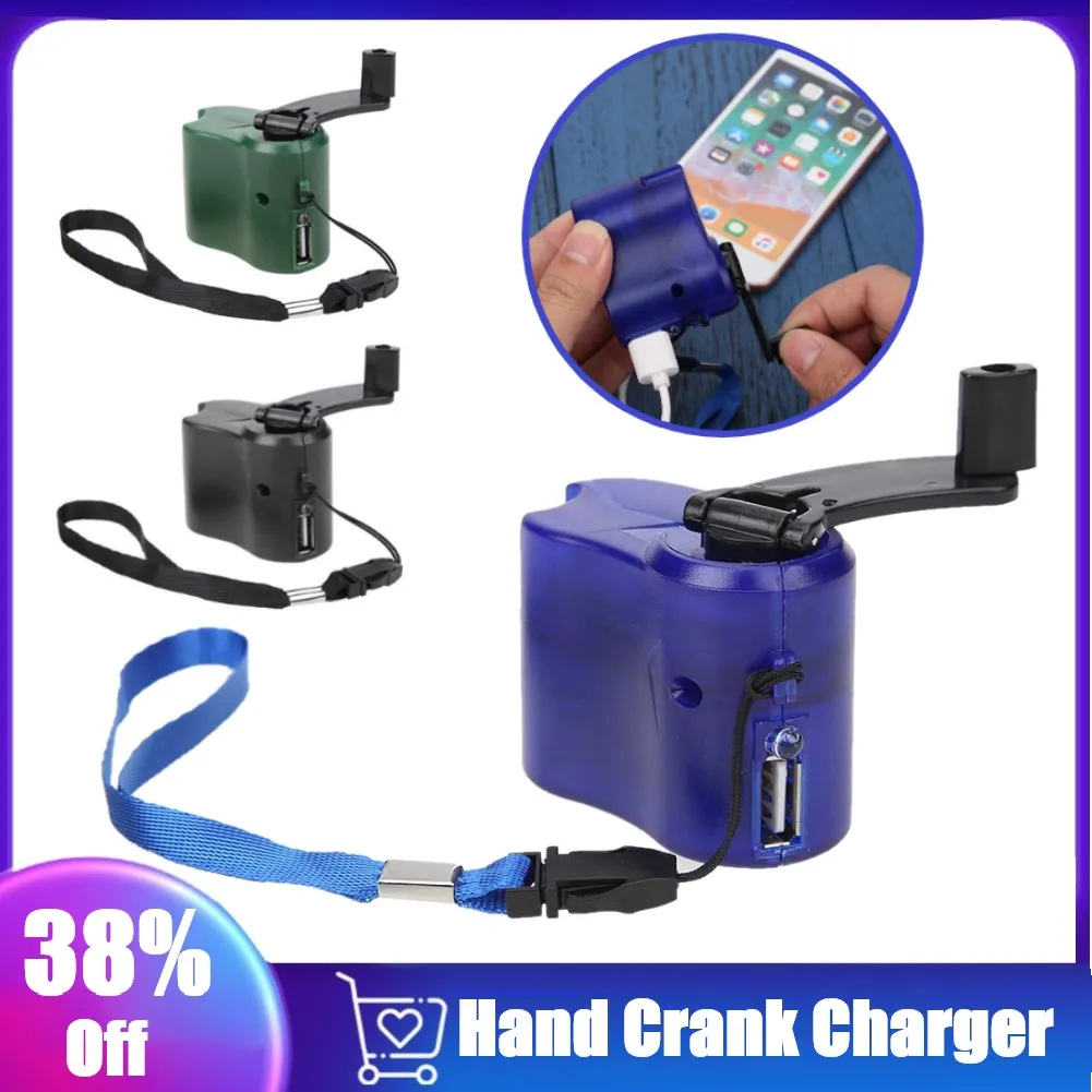 

New Portable USB Phone Emergency Charger Hand Crank Travel Charger for Camping Hiking EDC Outdoor Sports Survival Tools