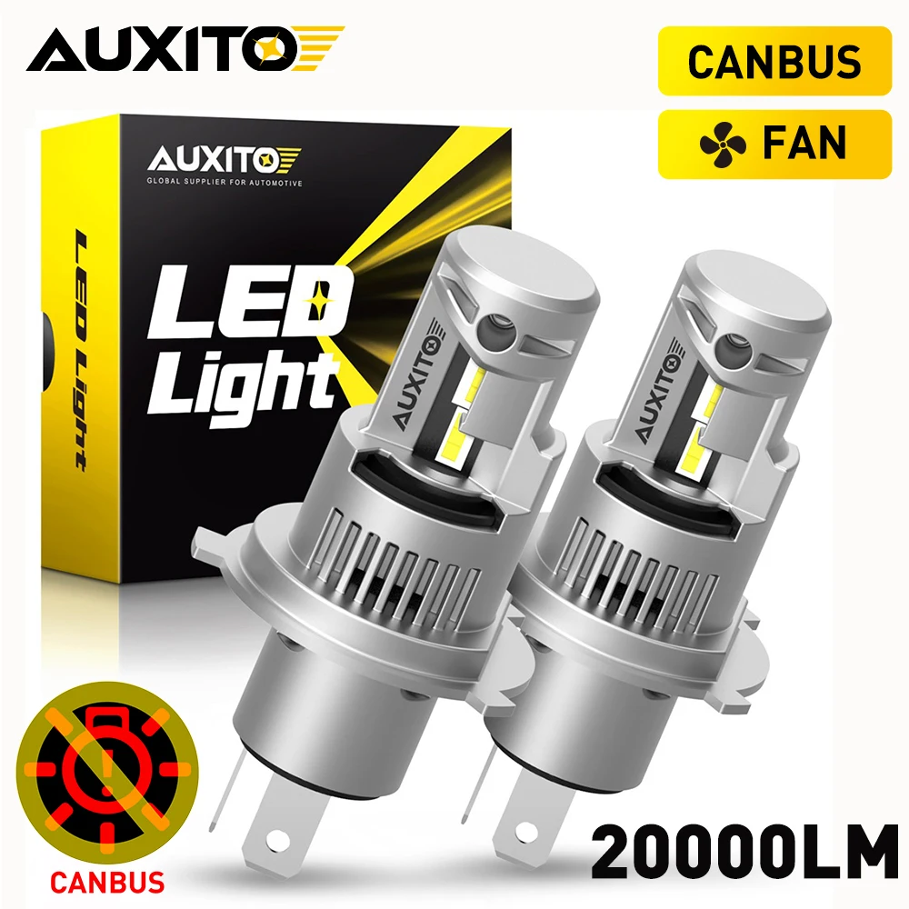 AUXITO 2 шт. Canbus H4 светодиодные фары Turbo 20000LM 100 Вт Супер ...