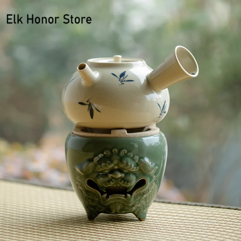 Celadon Tang Львиная угольная плита наружная спиртовая Лампа керамическая печь чайник