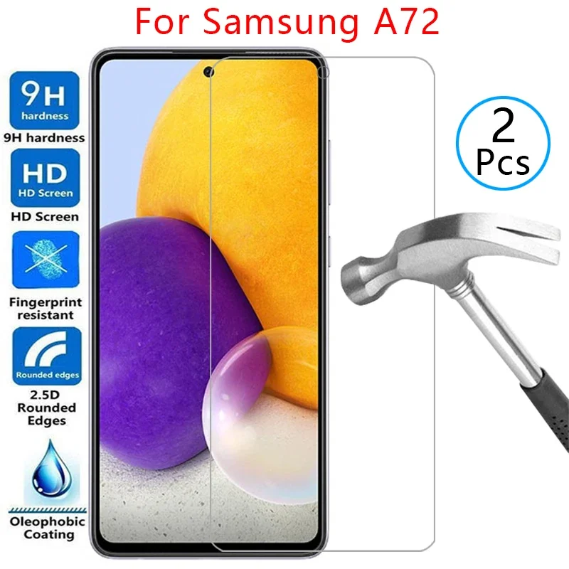 Чехол из закаленного стекла для samsung a72 чехол galaxy a 72 72a 4g искусственная кожа