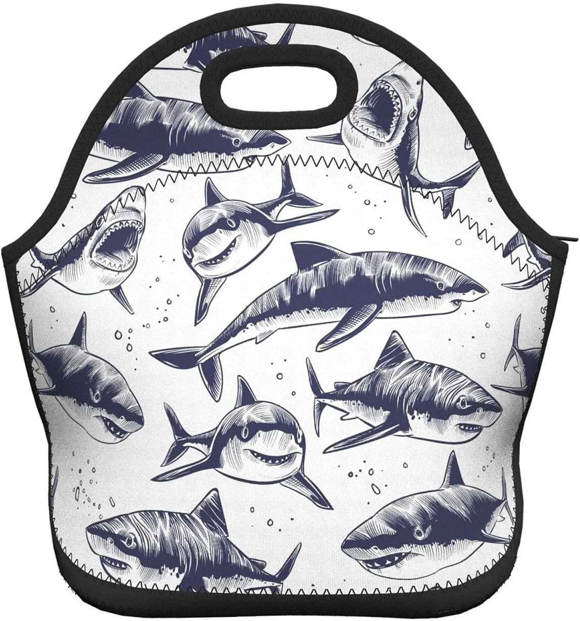 

Shark Neoprene Lunch Bag Boxs,Durable Thermal Tote Bag Organizer Cooler Bento Bags Lunchbox Handbag For Work School