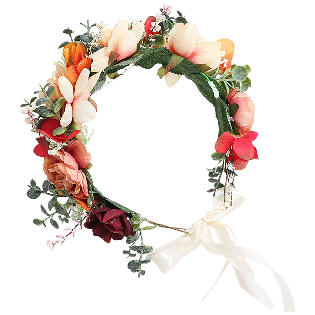 

Flower Headpiece Floral Wedding Headband Hair Bridal Womengirlaccessories Girlsgarland Bohemia Fall Camellia Decoration