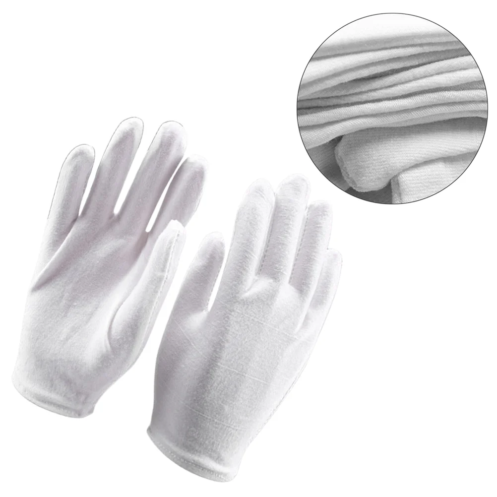 

Легкие хлопковые защитные рабочие перчатки, 4 пары, увлажняющие подкладочные перчатки для промышленного труда, садоводства, белые
