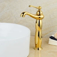 gold hot and cold mixed basin faucet antique faucet