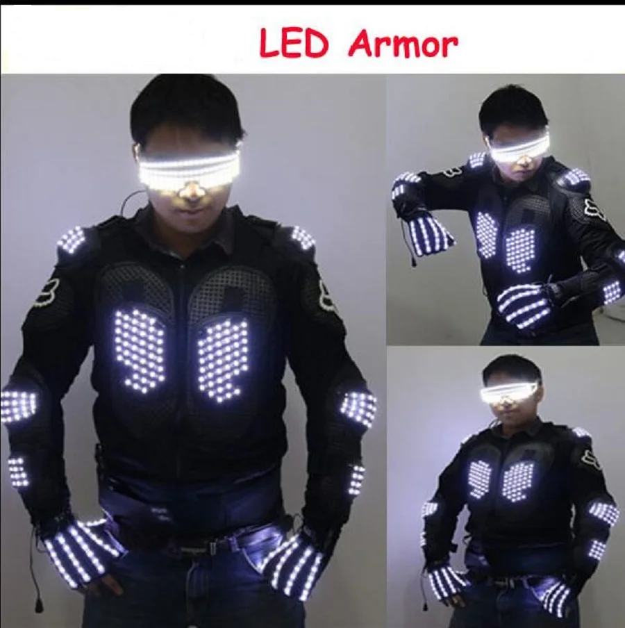 

New 2017 Men Light Up Glove Jackets Glasses Suit Fashion Ds Outfit Led Costume Led Clothes