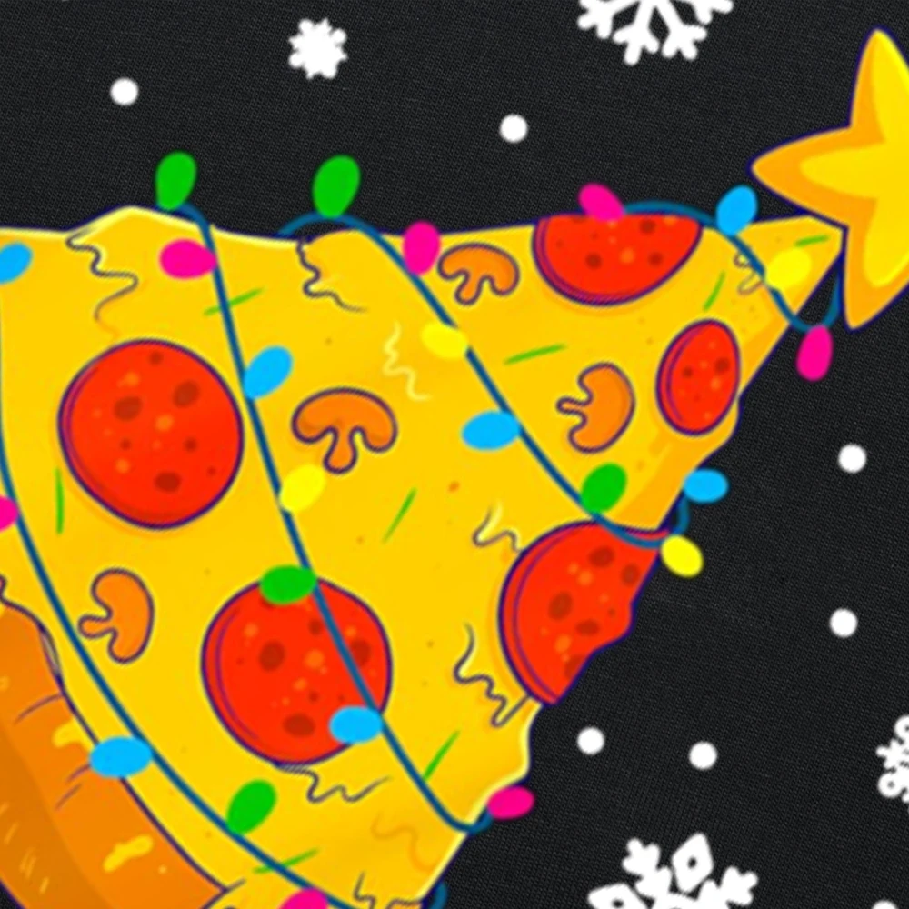 Забавные футболки с рождественским рисунком Веселая рождественская пицца