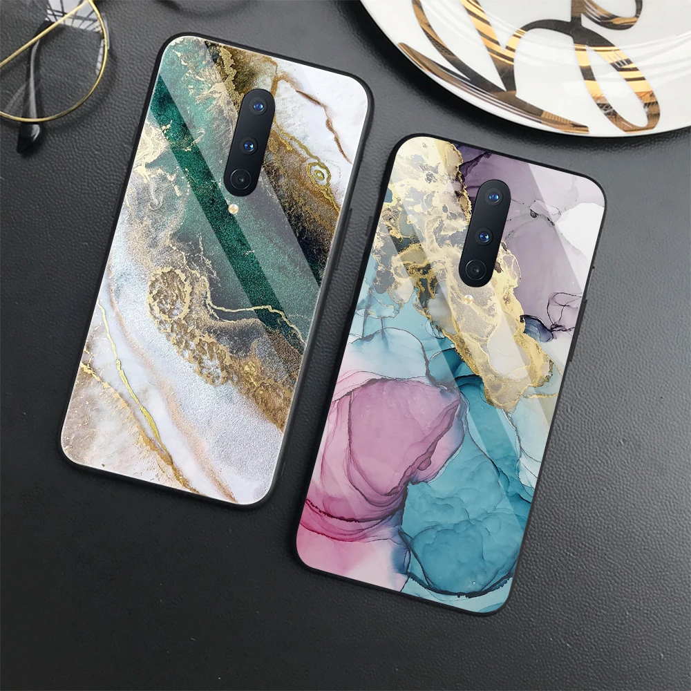 

Marble Art Fashion Case for OnePlus Nord N20 N10 2 5G N100 8 9 7 10 Pro 7T 8T 9Pro 9RT 9R 5 5T 6 6T Glass Back Cover Fundas