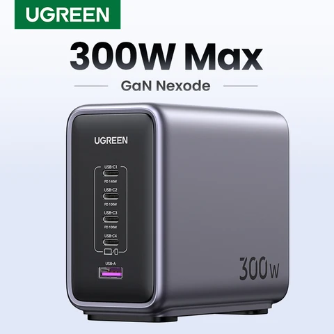 UGREEN 300 Вт GaN зарядное устройство настольная зарядная станция 140 Вт макс один порт PD3.1 быстрое зарядное устройство для MacBook Pro