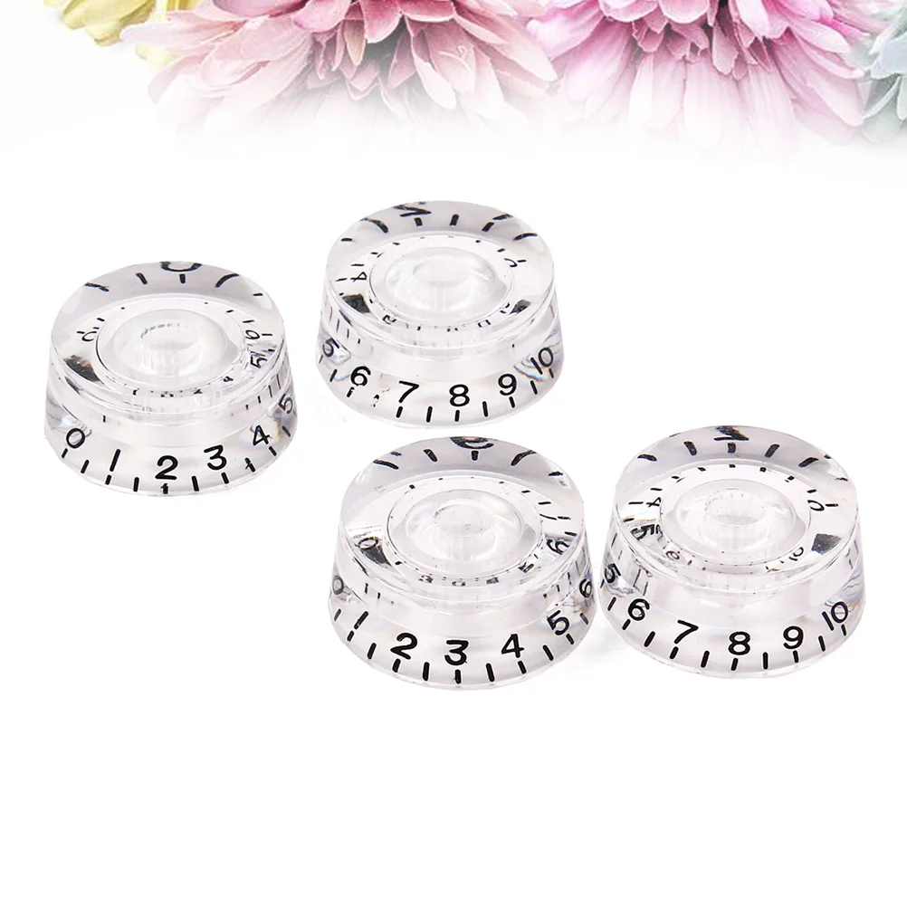 

4 PCS/ Set Guitar Volume Tone Control Knobs Rotary Knobs for Electric Guitar Parts Replacement (White)