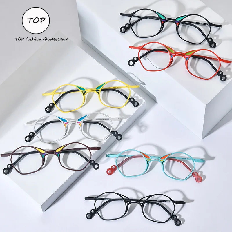 Цветные сверхлегкие титановые очки для близорукости оправа мужских и женских