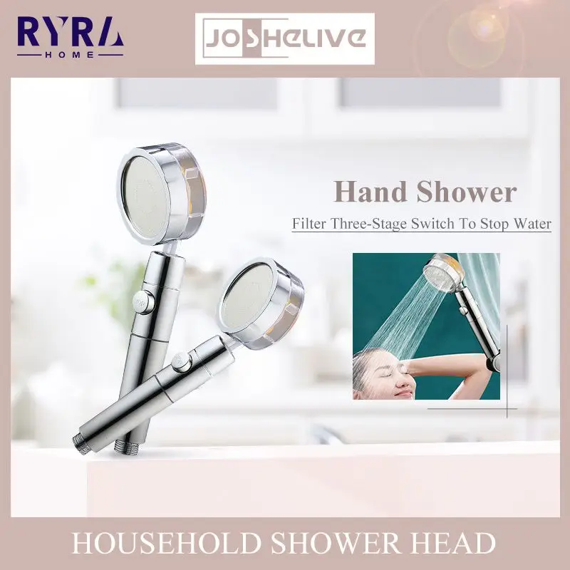 

3 Modes Water Saving Handheld Shower 360 Rotating Spray Nozzle High Pressure Shower Head Nozzle Universal Bathroom Accessories