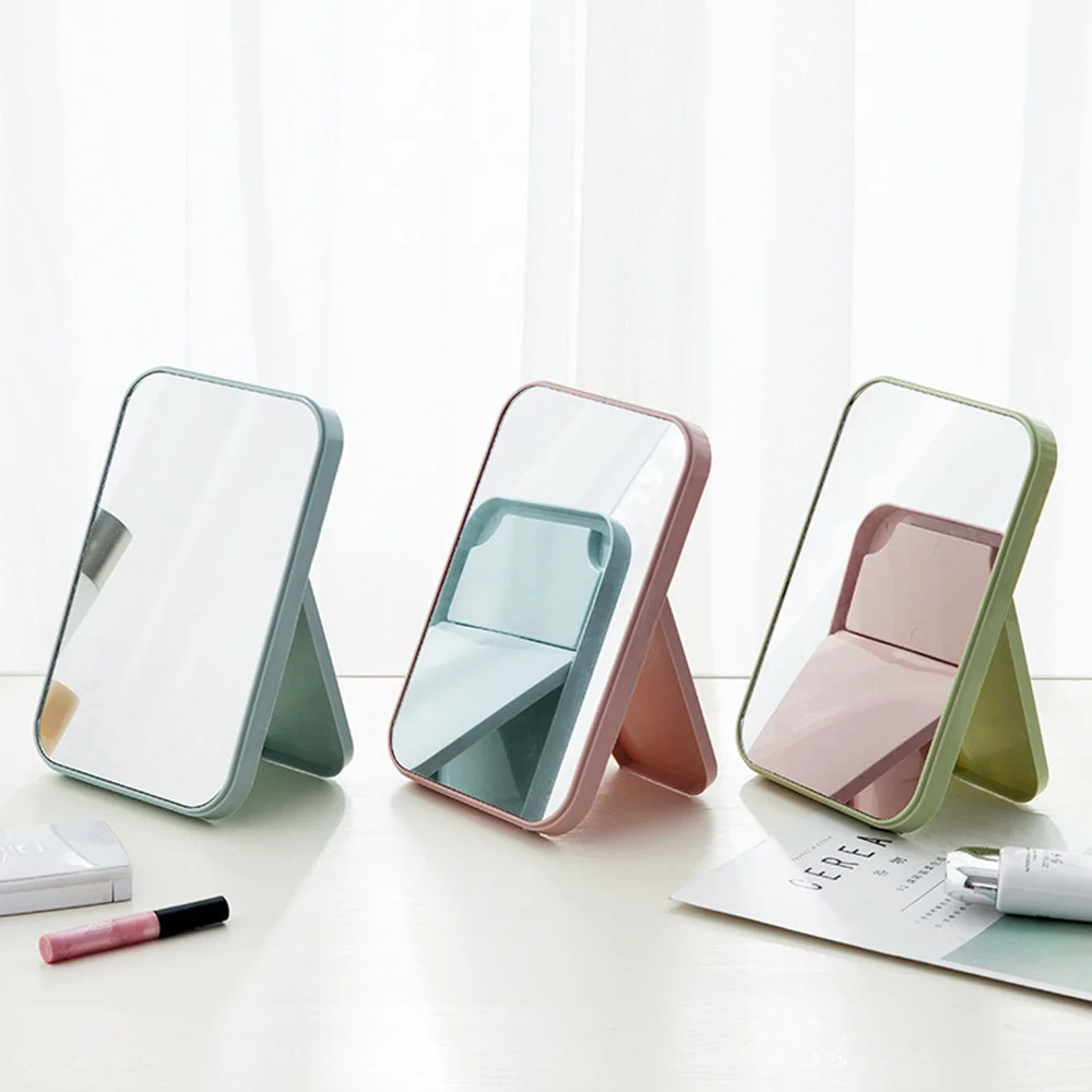 

Candy Colors Makeup Mirror Rectangular Vanity Mirror With Folding Bracket Table Desk Mirror With Stand For Girl Women 2022 New