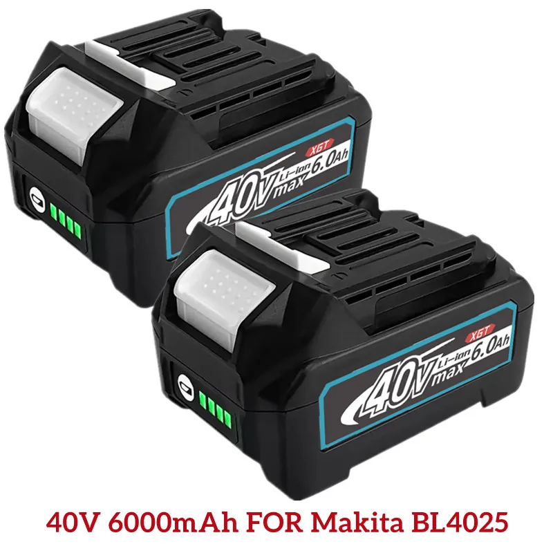 

【Upgrade to 6000mAh】40V 6000Ah Replacement Li-Ion Battery for BL4025 Makita XGT 40 BL4040 191B36-3 Battery Li-Ion Power Tools