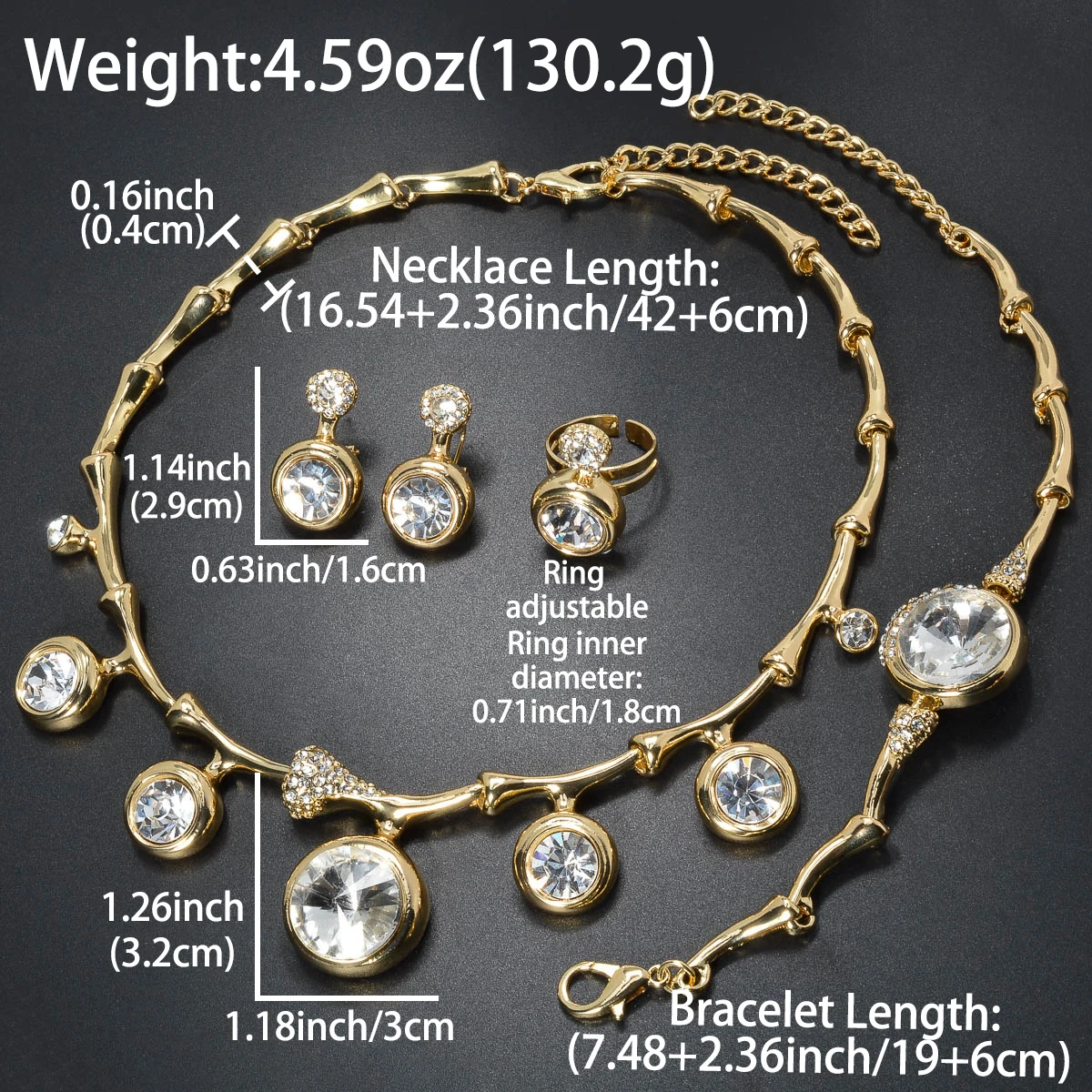 Diana Детские модные комплекты ювелирных изделий 4 шт. циркониевое ожерелье