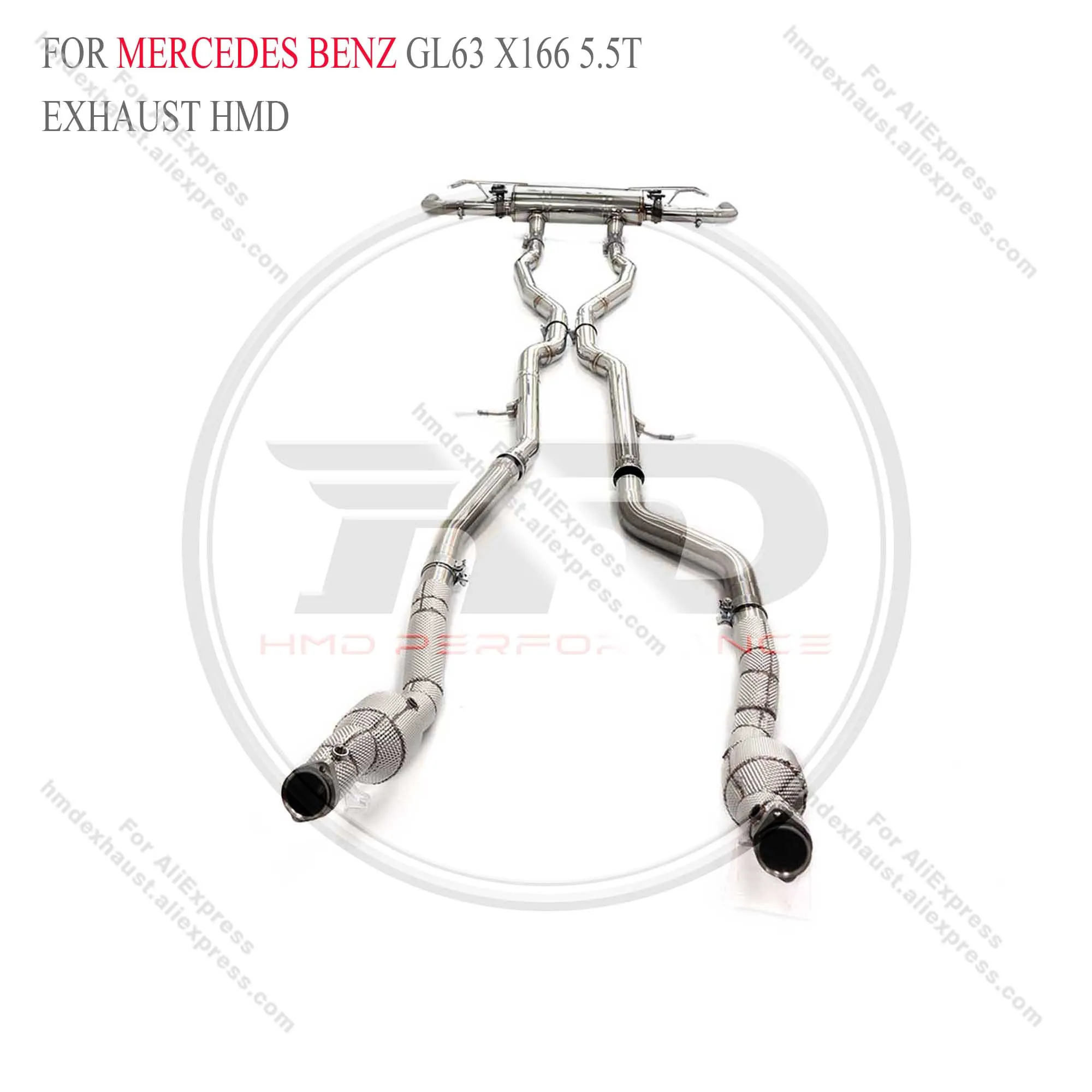 HMD эффективная выхлопная система Catback полный комплект для Mercedes benz GL63 X166 5 T с