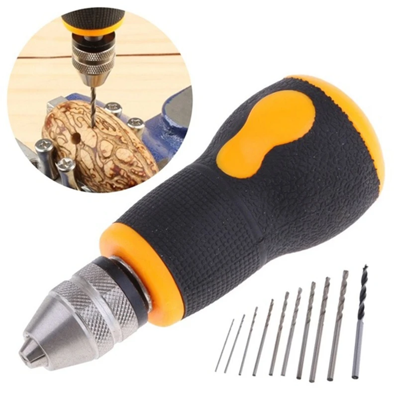 Promotion! 10Pcs Simple Twist Drill Hand Tool Mini Small Grip Carpenter's Chuck | Bit