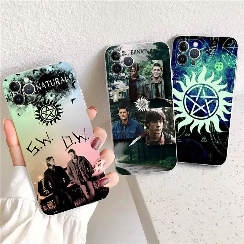 

RuiCaiCa Supernatural tv show Phone Case For iPhone 14 13 12 11 Pro Max XS X XR SE 2020 6 7 8 Plus Mini Transparent Shell