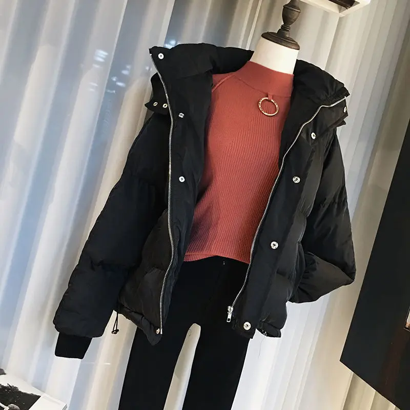 2022 New Down Cotton Parkas Coat Womens Casual Loose Hooded Cotton Coats Winter Jackets Thick Warm Cotton-padded Parka Snow Tops