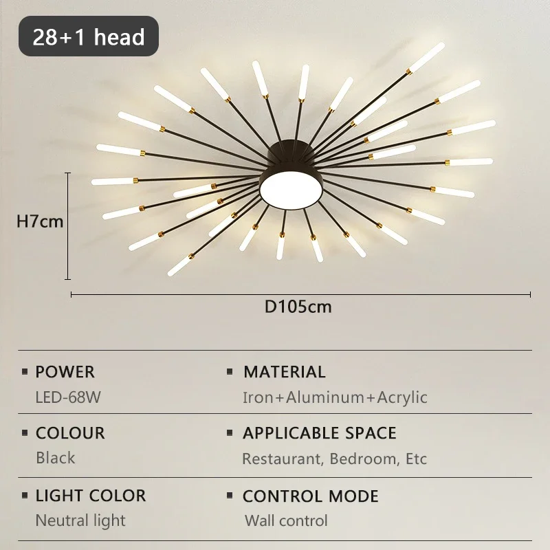 

Потолочный светильник Modern Fireworks золотистый черный