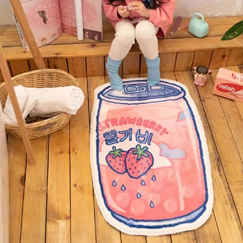 Симпатичные флокированные коврики в форме кролика и напитков напольные кота