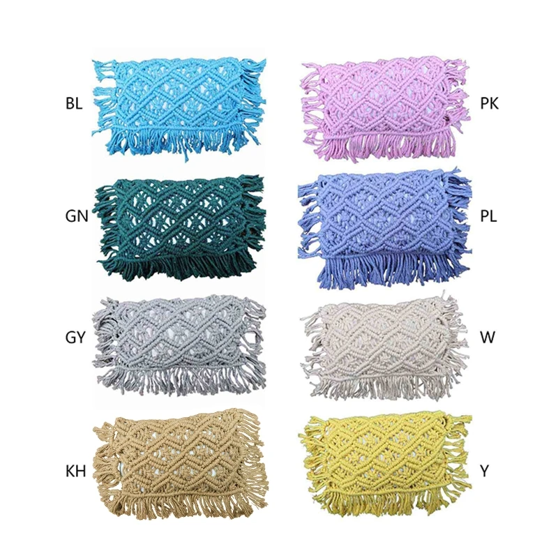 

Newborn Photography Props Hand Woven Tassel Pillow Cotton Thread Crochet Pillow Infants Photo Shooting Posing for Head Cushion