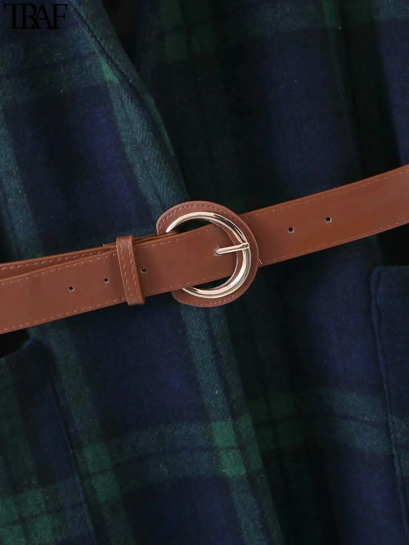 Куртка женская осенняя клетчатая без рукавов с открытым стежком и накладными