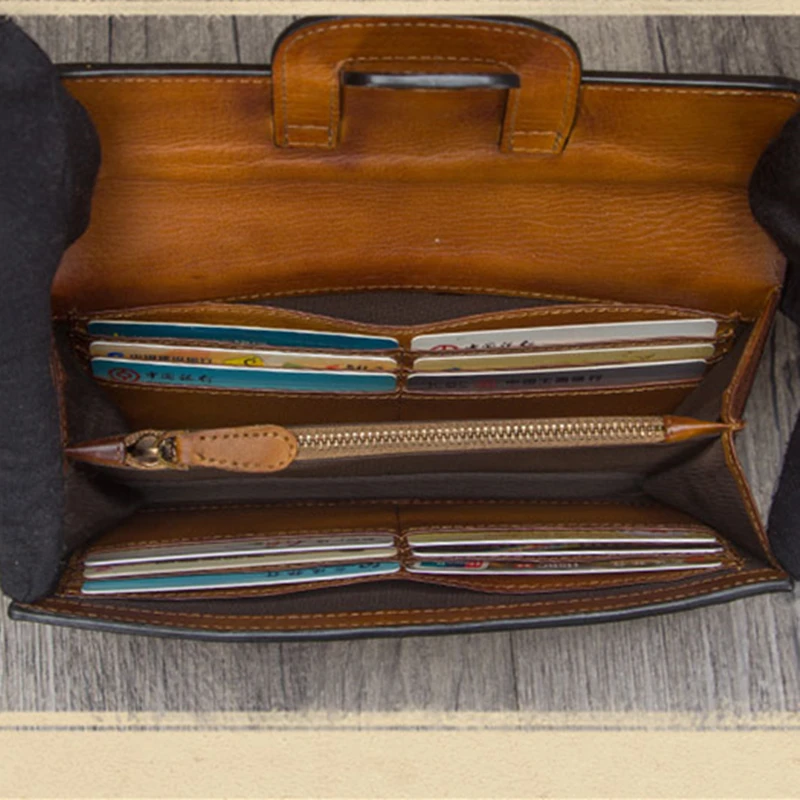 Длинный кошелек-книжка из натуральной кожи Женский высококачественный кожаный