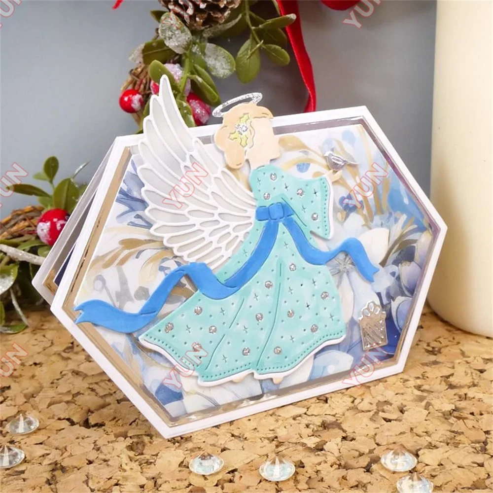 Рождественские новые металлические Вырубные штампы с изображением ангелов для