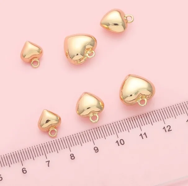 

Серьги-подвески «сделай сам» из 14-каратного золота с подвесками в форме толстых сердец, ожерелье, аксессуары для украшения, 2 шт.