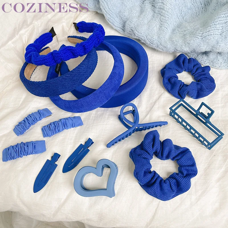 

Коллекция голубых заколок для волос Klein, повязка на голову, повседневные домашние головные уборы для девочек и детей, новые аксессуары для в...